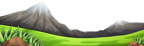 Moutain grön förgrunds scen — Stock vektor