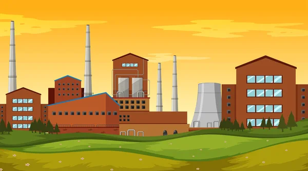 Achtergrond scène van de fabrieks site — Stockvector