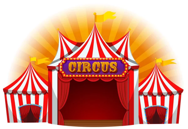 Gran carpa de circo divertido — Vector de stock