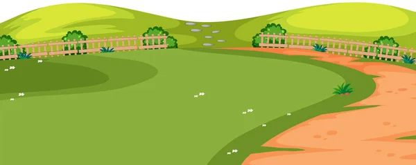 Parque con sendero en primer plano — Vector de stock