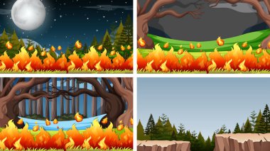 Set of different enviroments clipart