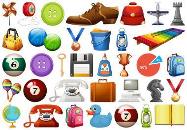 Set of different objects clipart