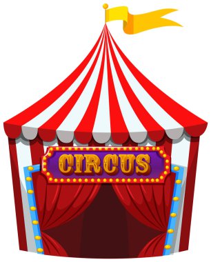 Kırmızı ve beyaz bir sirk çadırı