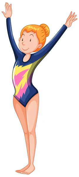 Meisje in gymnastiek uniform — Stockvector