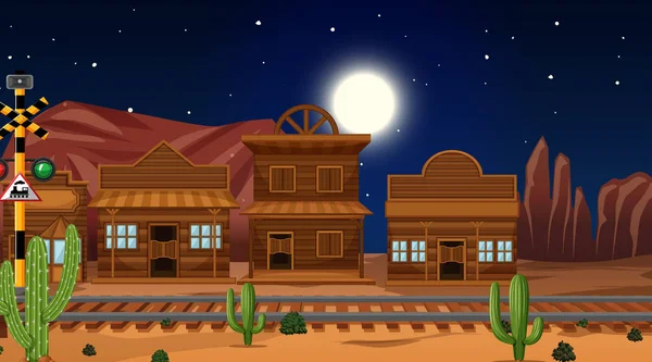 Város sivatagi jelenetben — Stock Vector