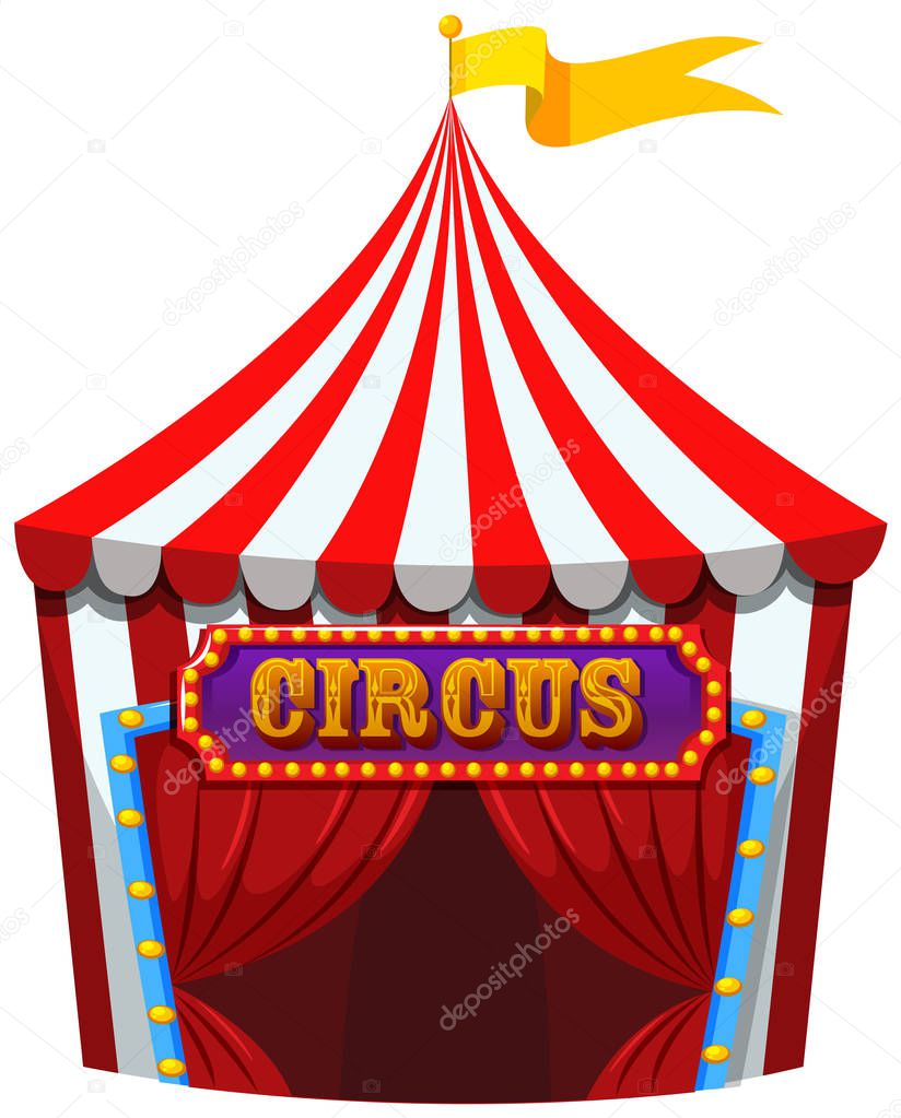 Red and white circus tent