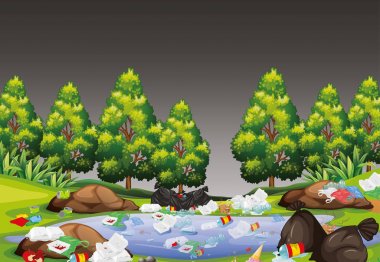 Park sahnesinde çöp