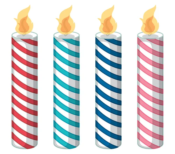Zestaw kolorowych świec na białym tle — Wektor stockowy