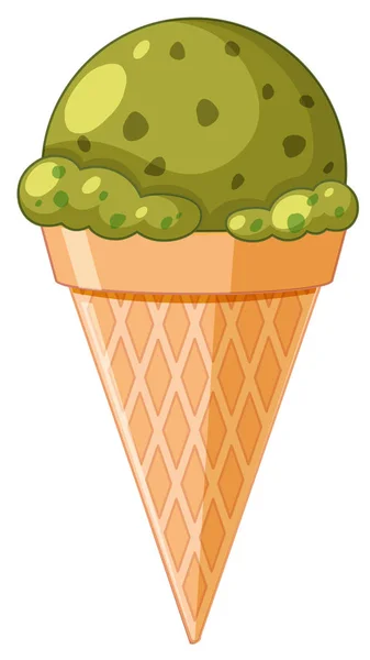 Cône de crème glacée à saveur isolée sur blanc — Image vectorielle