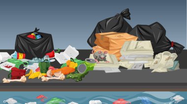 Sokak sahnesinde çöp