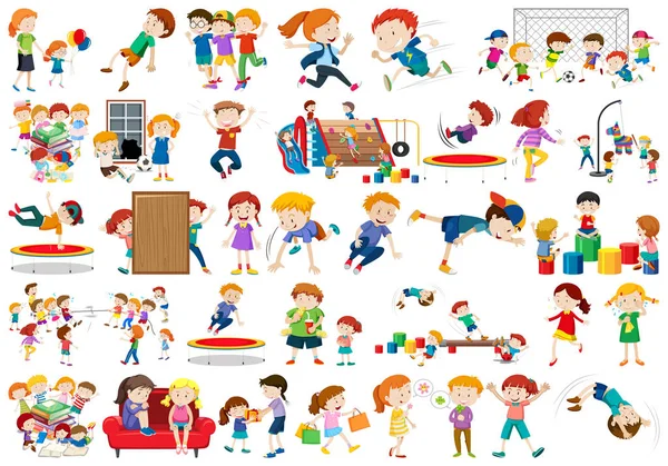 Pojkar, flickor, barn i pedagogiska kul activty Theme — Stock vektor