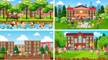 Doğa ayarında sahneler kümesi