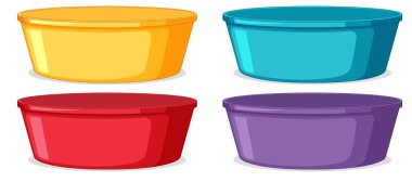 Beyaz üzerinde basit renk kovaları