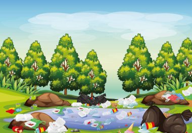 Park sahnesinde çöp