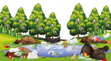 Park sahnesinde çöp