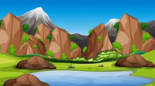 Modèle de paysage scène nature — Image vectorielle