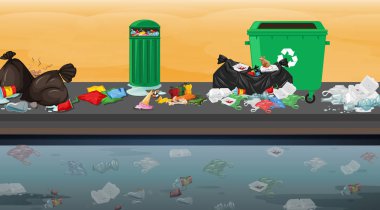 Park sahnesinde çöp