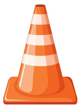 Trafik koni 3D şekil yalıtılmış