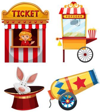 Sirk, eğlence fuarı, lunapark tema şablonu