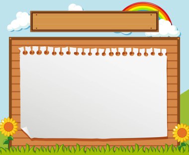 Ahşap üzerine kağıt doğada şablon