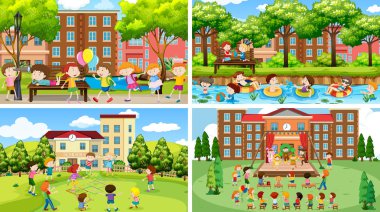 Doğa ayarında sahneler kümesi