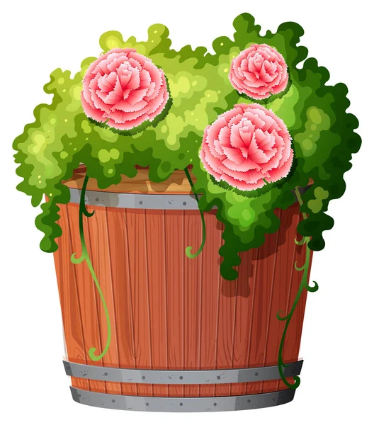 Plant in pot met geïsoleerde bodem — Stockvector