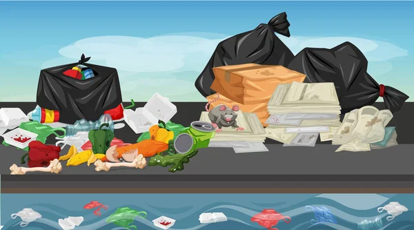 Sokak sahnesinde çöp