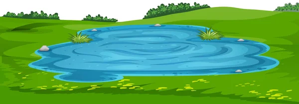 Naturaleza escena paisaje plantilla — Vector de stock