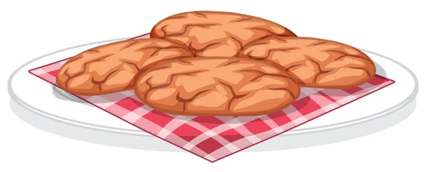 Cookie süßes Dessert isoliert auf weißem Hintergrund — Stockvektor