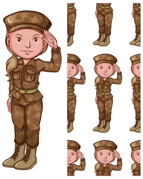 Hombre Y Mujer, Posición, En, Uniforme Militar, Vector, Conjunto  Ilustraciones svg, vectoriales, clip art vectorizado libre de derechos.  Image 192722134