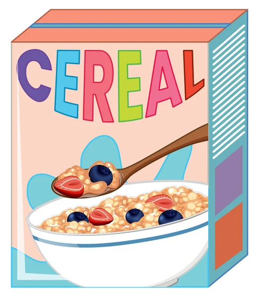 Caja de cereales aislada en blanco — Vector de stock