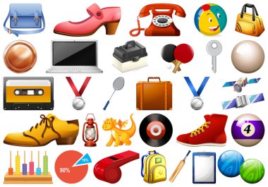 Çeşitli ofis ve ev ekipmanları yalıtılmış