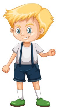 Beyaz arka planda izole sevimli mutlu gülümseyen çocuk