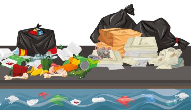 Sokak sahnesinde çöp