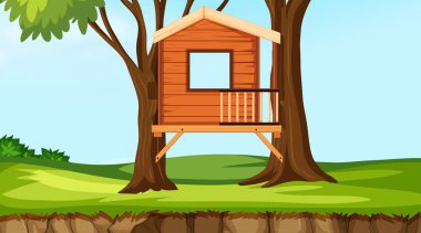 Doğa sahnesi peyzaj şablonu 