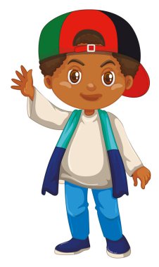 Beyaz arka planda izole sevimli mutlu gülümseyen çocuk