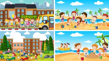 Doğa ayarında sahneler kümesi