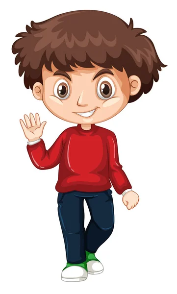 Lindo niño sonriente feliz aislado sobre fondo blanco — Vector de stock