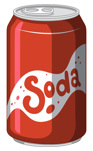 Soda can in aluminium on white