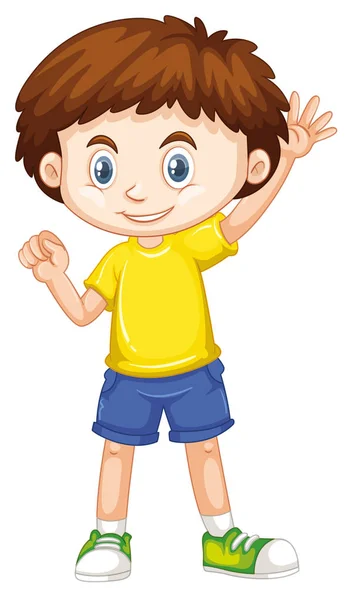 Lindo niño sonriente feliz aislado sobre fondo blanco — Vector de stock