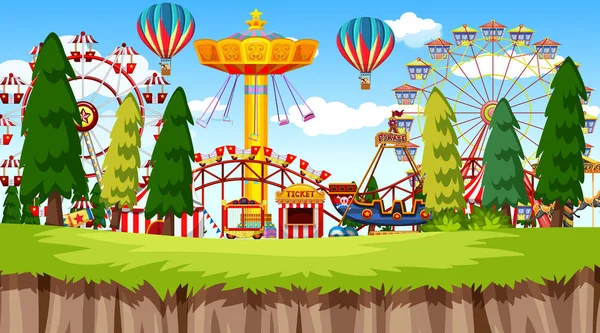 Parque de atracciones. — Vector de stock