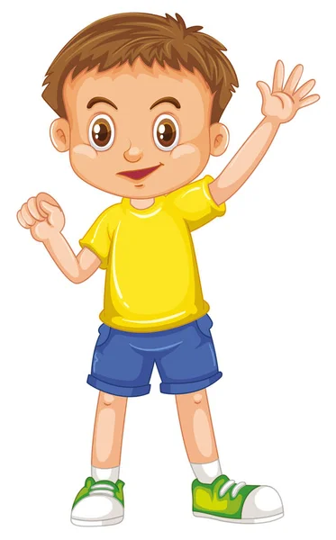 Lindo niño sonriente feliz aislado sobre fondo blanco — Vector de stock