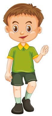 Beyaz arka planda izole sevimli mutlu gülümseyen çocuk