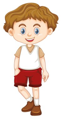 Beyaz arka planda izole sevimli mutlu gülümseyen çocuk