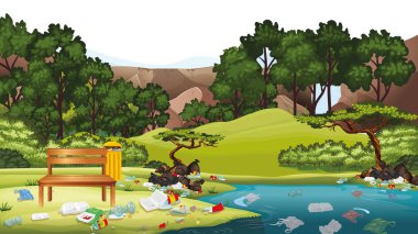 Park sahnesinde çöp