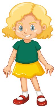 Beyaz arka planda mutlu bir gülümseme ile kız