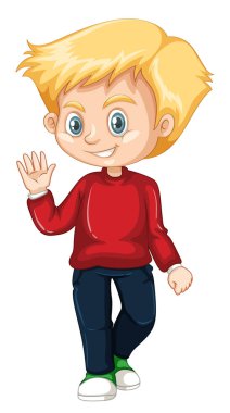 Beyaz arka planda izole sevimli mutlu gülümseyen çocuk