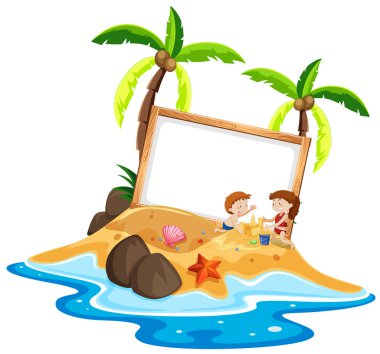 Sahilde oynayan çocuklar.