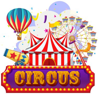 Sirk, eğlence fuarı, lunapark tema şablonu