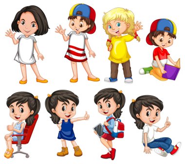 Farklı eylemleryapıyor mutlu yüz lü kızlar